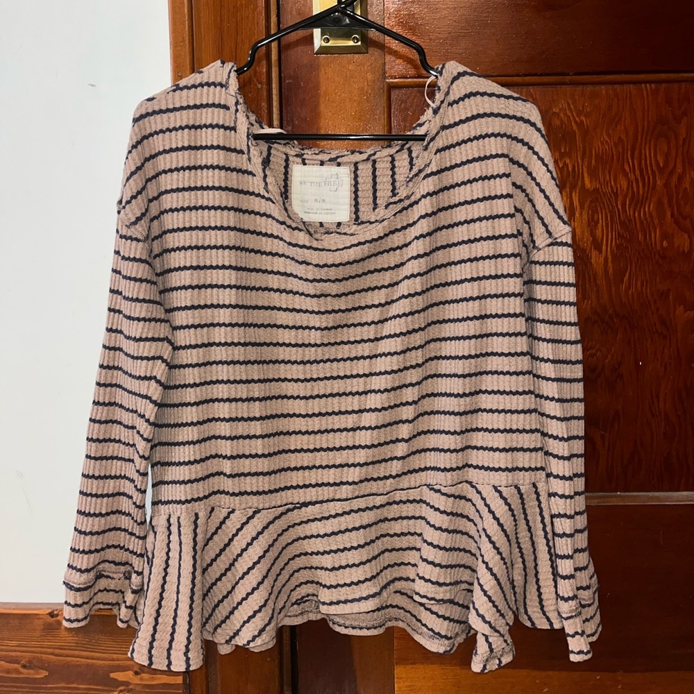 We the Free Striped Boat Neck Top | Size M